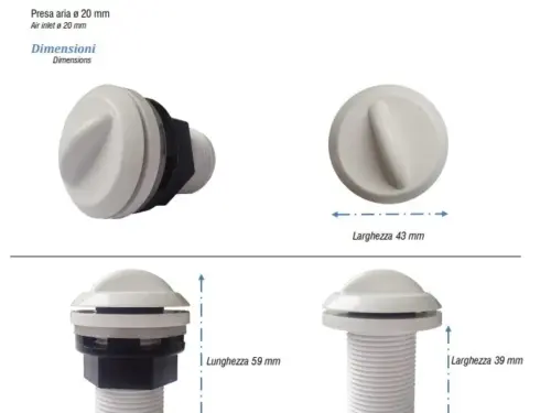PRESA D'ARIA PER IDROMASSAGGIO Ø20 - immagine 3