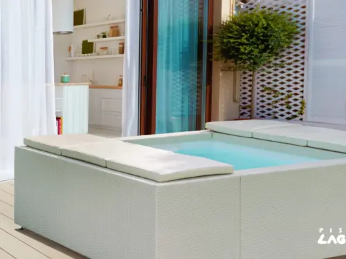 MINIPISCINA LAGHETTO PLAYA TWIN BIANCO RISC BOLLE - immagine 3