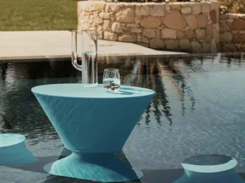 TAVOLINO E SGABELLO DA ESTERNO IRIS VERDE - immagine 3