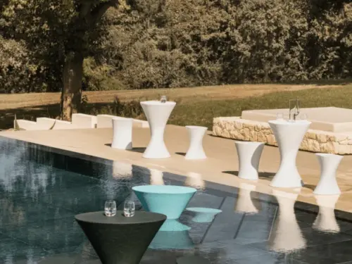 TAVOLINO E SGABELLO DA ESTERNO IRIS VERDE - immagine 5