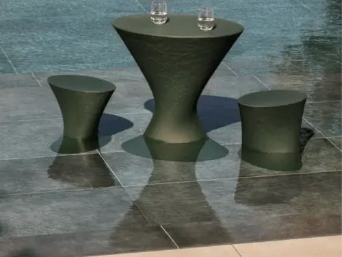 TAVOLINO E SGABELLO DA ESTERNO IRIS VERDE - immagine 6